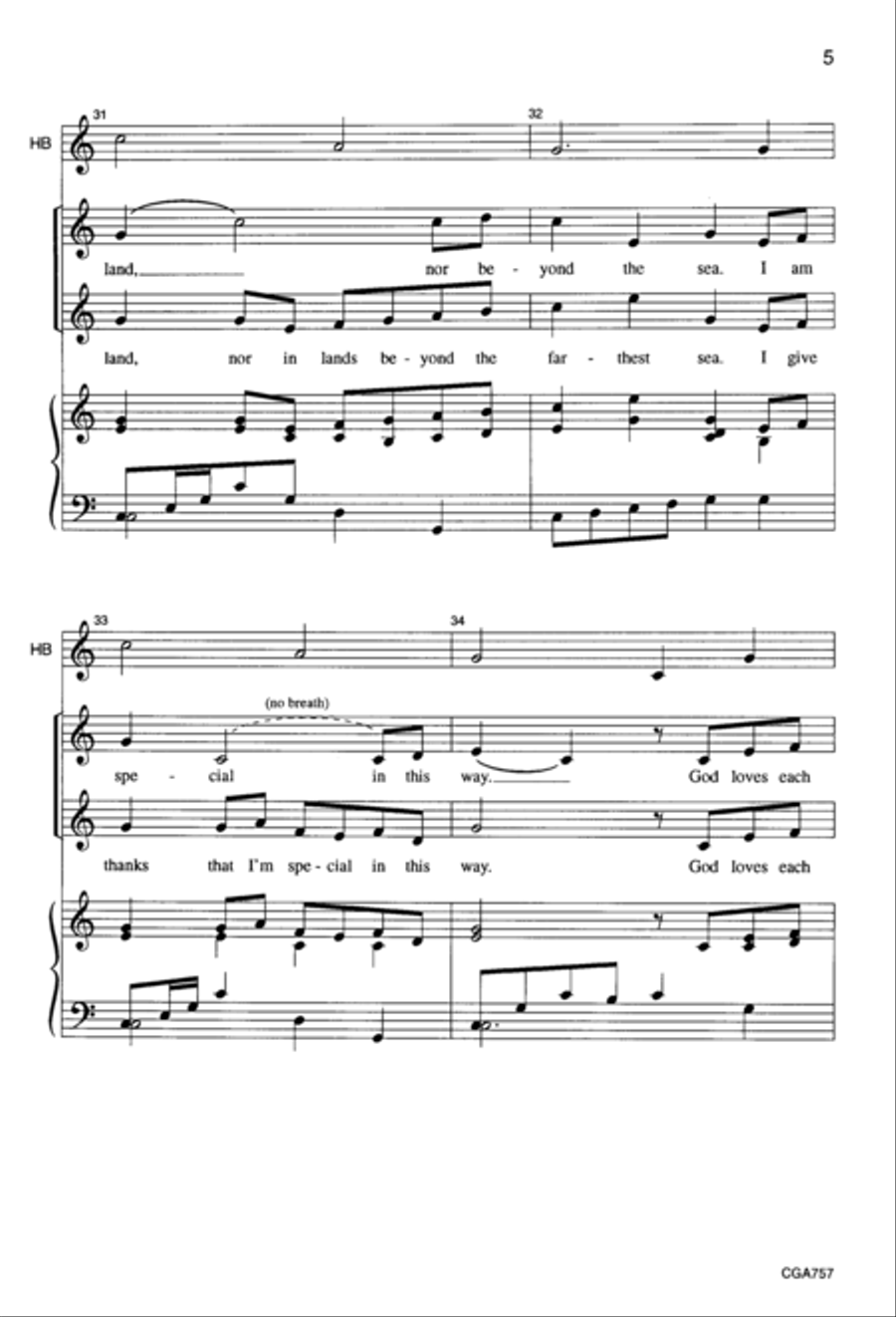 What a Wonder Unison Choir scores gallery preview page 5