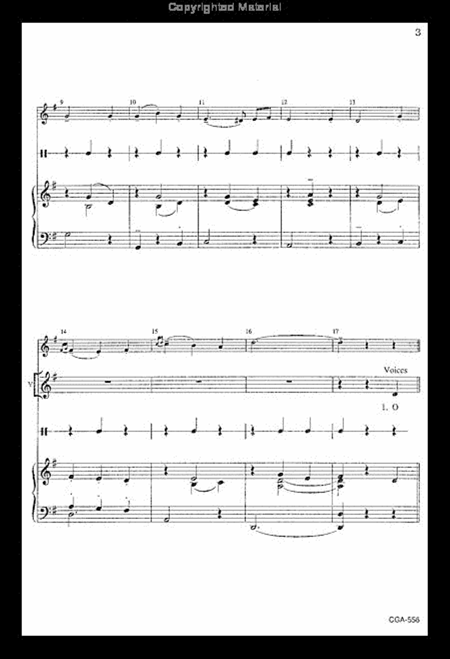 While Angels Sing Unison Choir scores gallery preview page 3