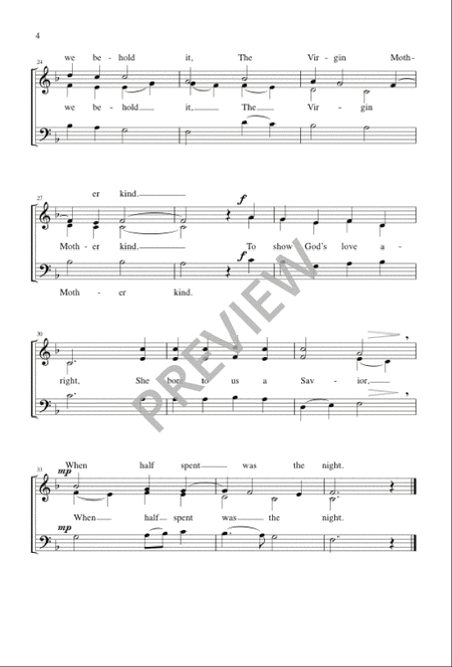 Lo, How a Rose E'er Blooming 3-Part scores gallery preview page 5