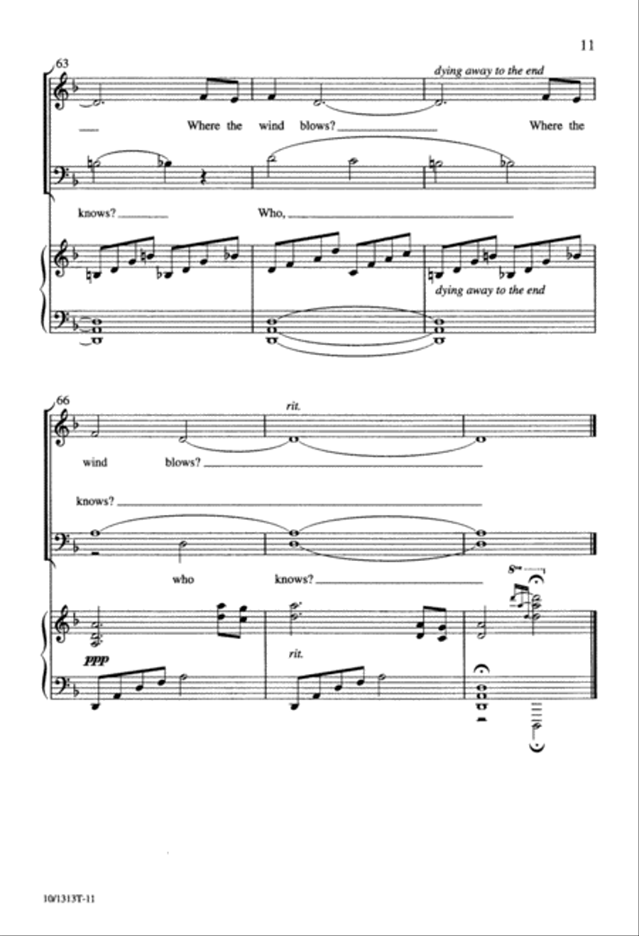 Who Knows Where the Wind Blows? 4-Part scores gallery preview page 12