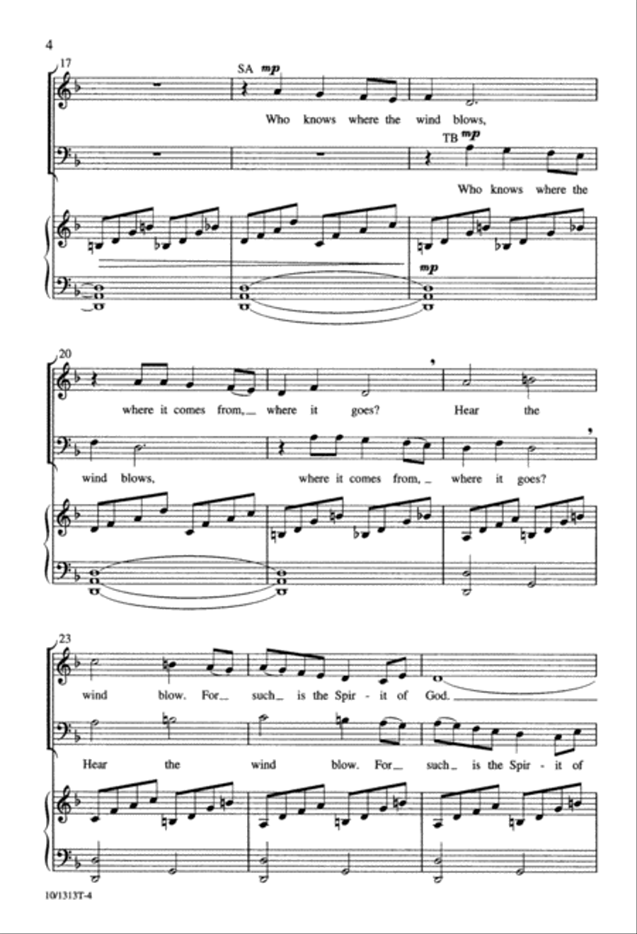 Who Knows Where the Wind Blows? 4-Part scores gallery preview page 5