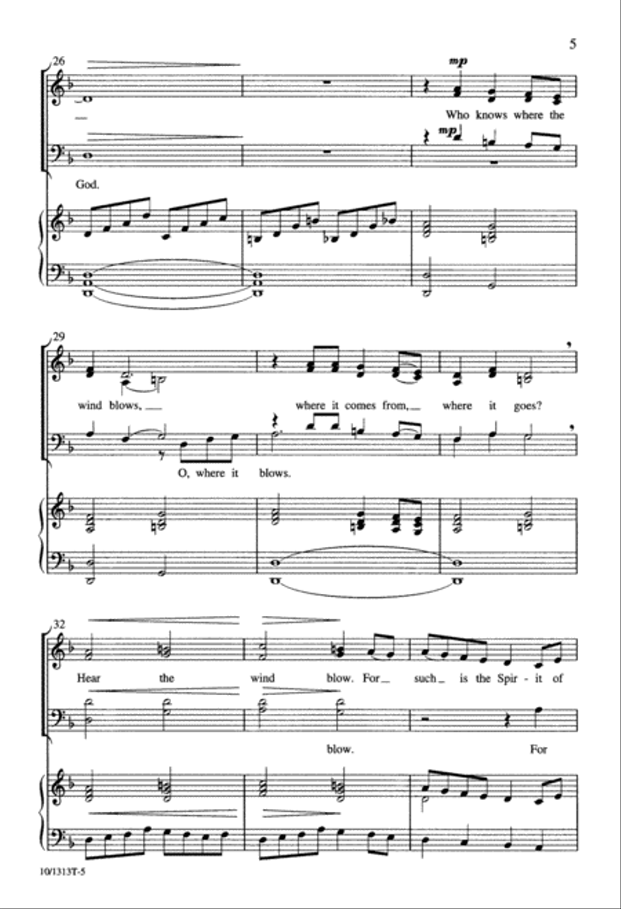 Who Knows Where the Wind Blows? 4-Part scores gallery preview page 6