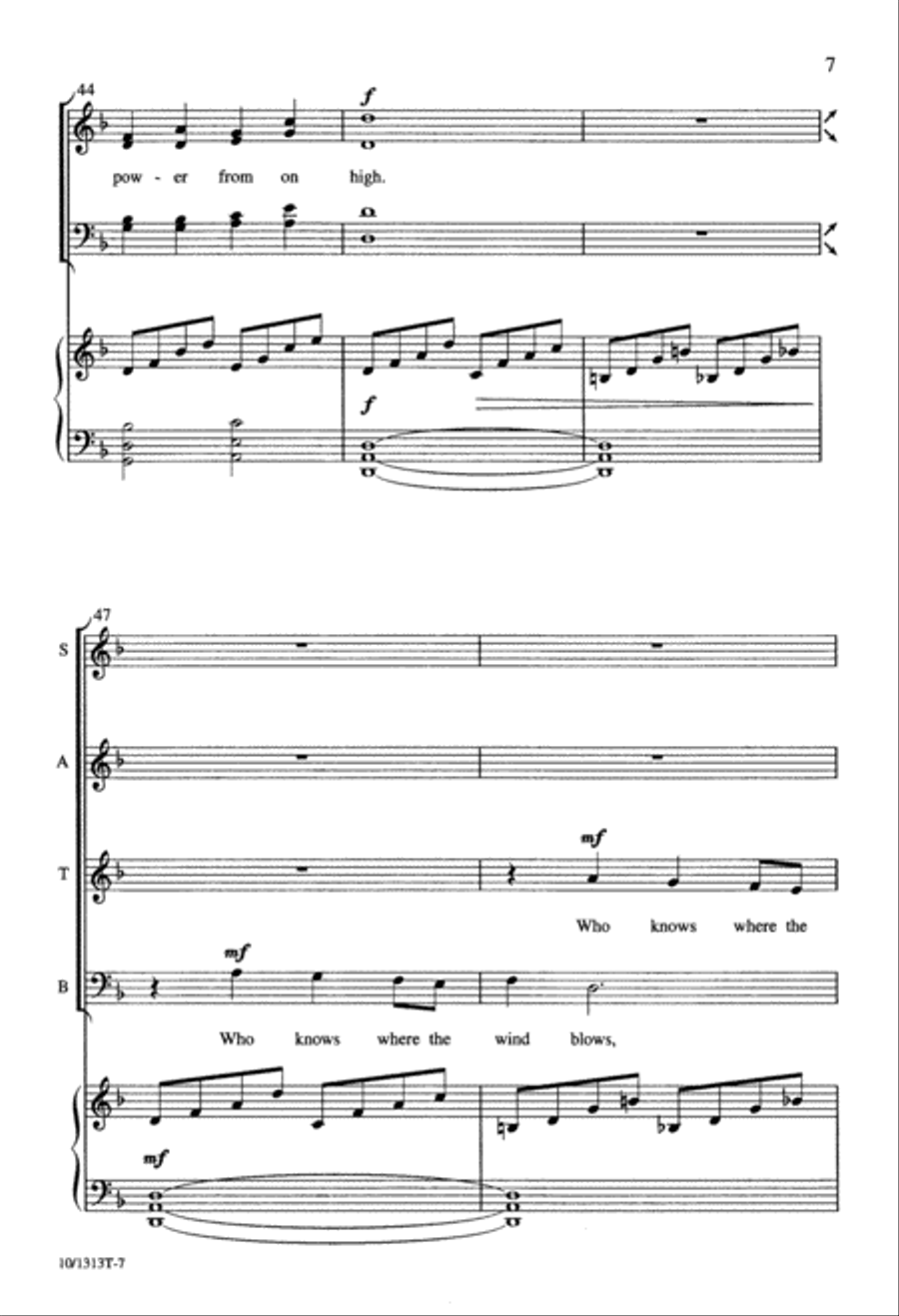 Who Knows Where the Wind Blows? 4-Part scores gallery preview page 8