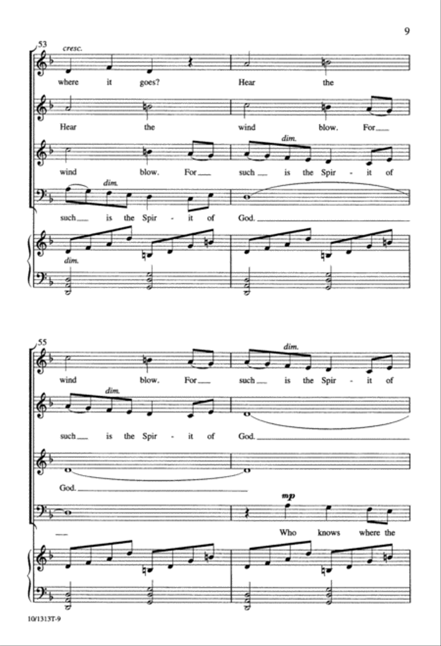 Who Knows Where the Wind Blows? 4-Part scores gallery preview page 10