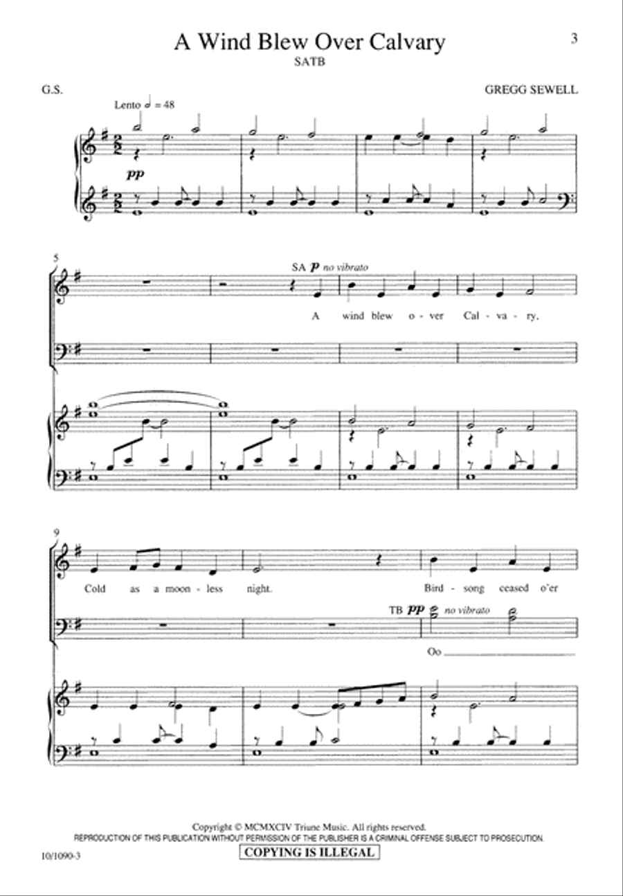 A Wind Blew Over Calvary A Wind Blew Over Calvary 4-Part scores gallery preview page 4