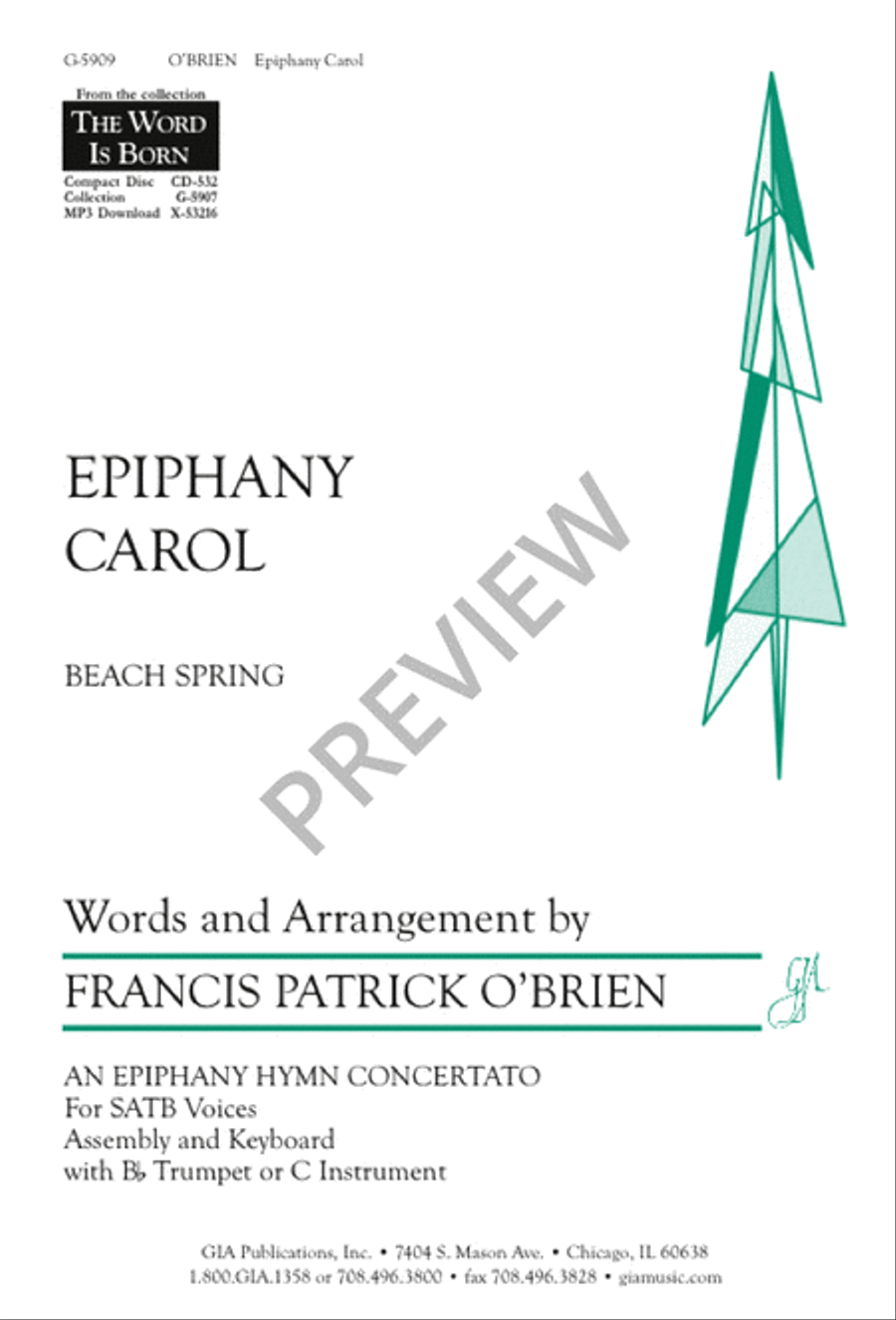Epiphany Carol Epiphany Carol 4-Part scores gallery preview page 1