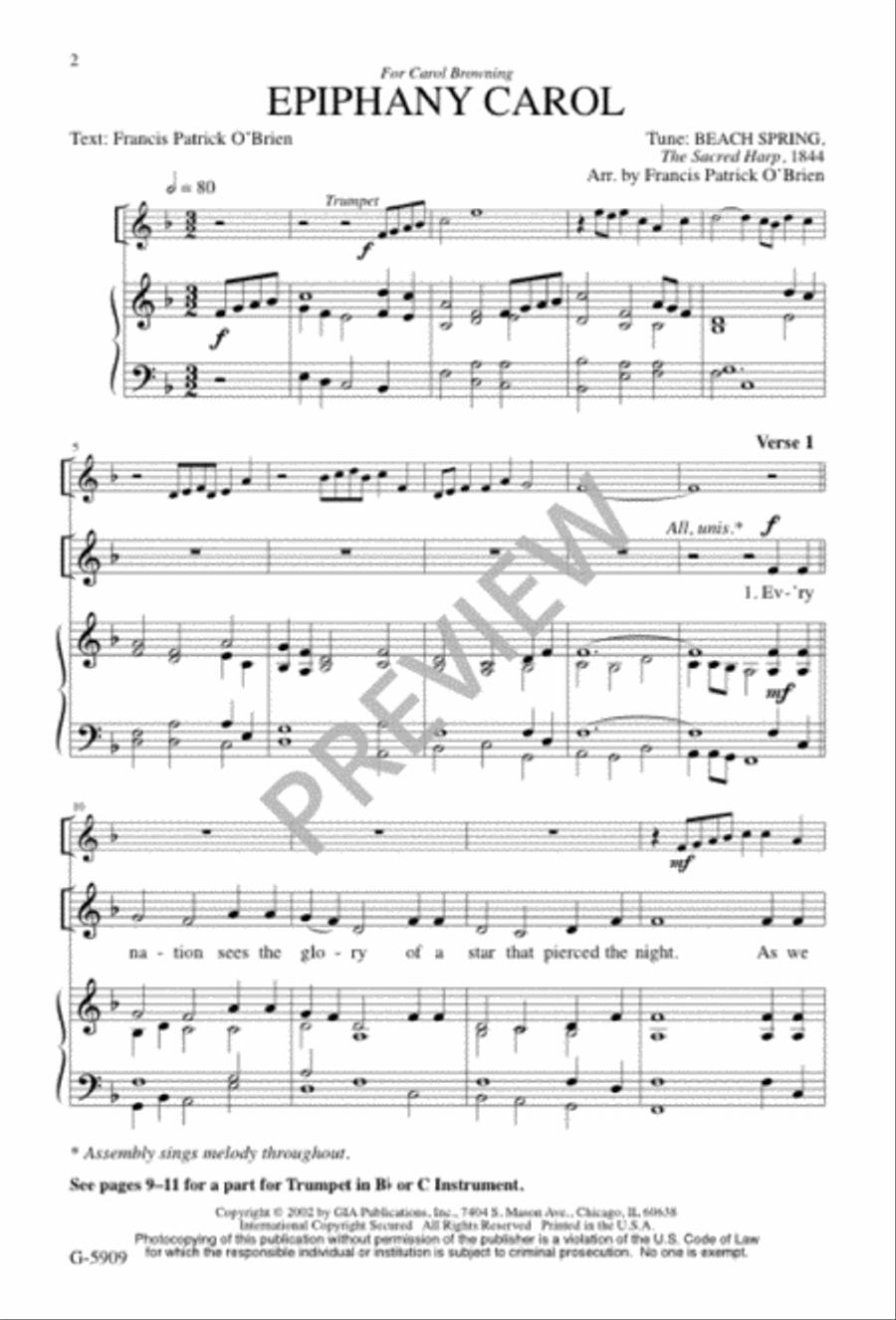 Epiphany Carol Epiphany Carol 4-Part scores gallery preview page 2