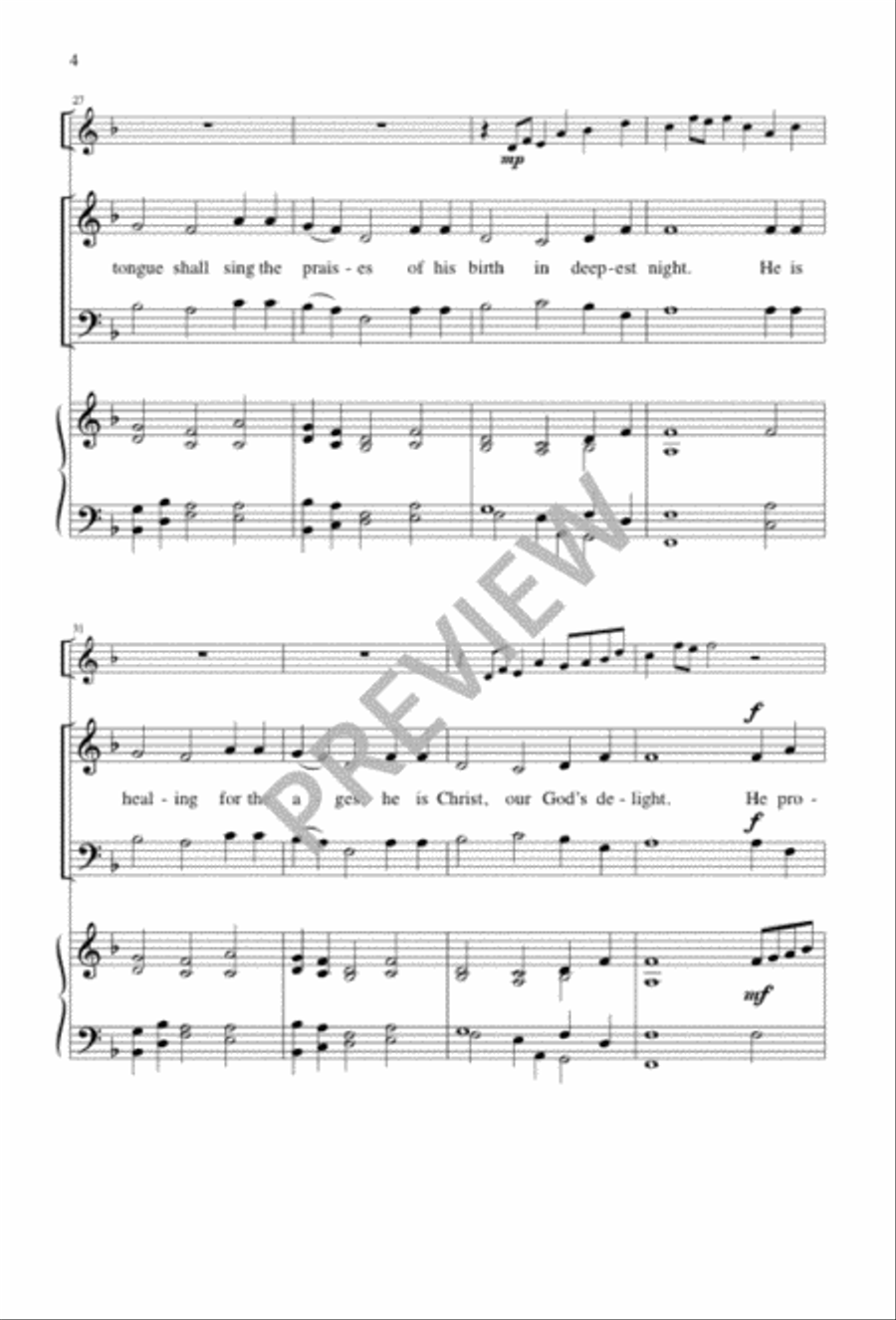 Epiphany Carol Epiphany Carol 4-Part scores gallery preview page 4