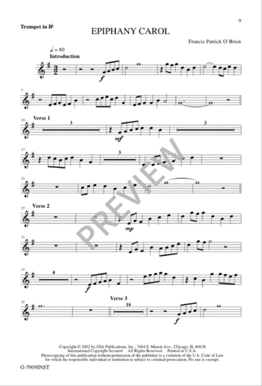 Epiphany Carol Epiphany Carol 4-Part scores gallery preview page 9