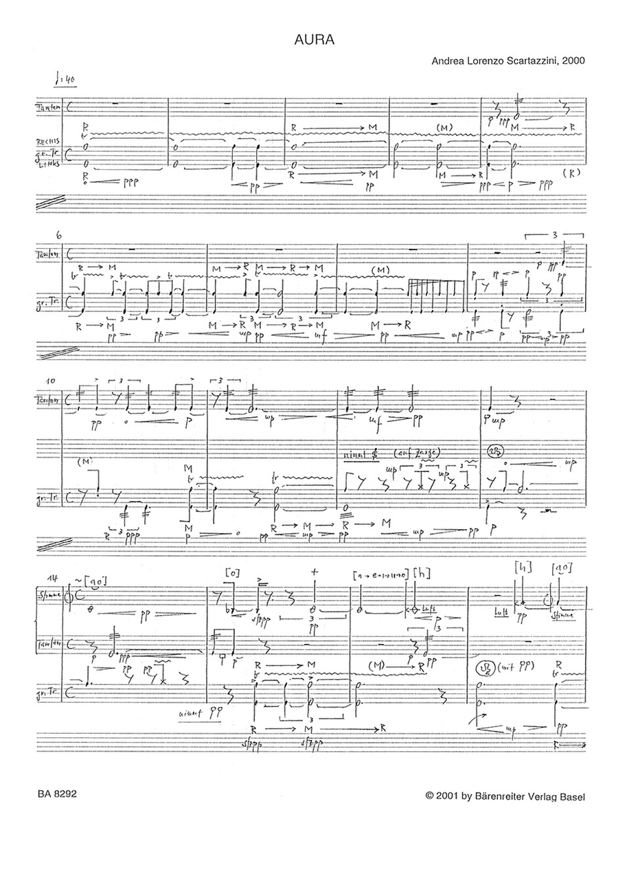 Aura for Medium Voice and Percussion Medium Voice scores gallery preview page 2