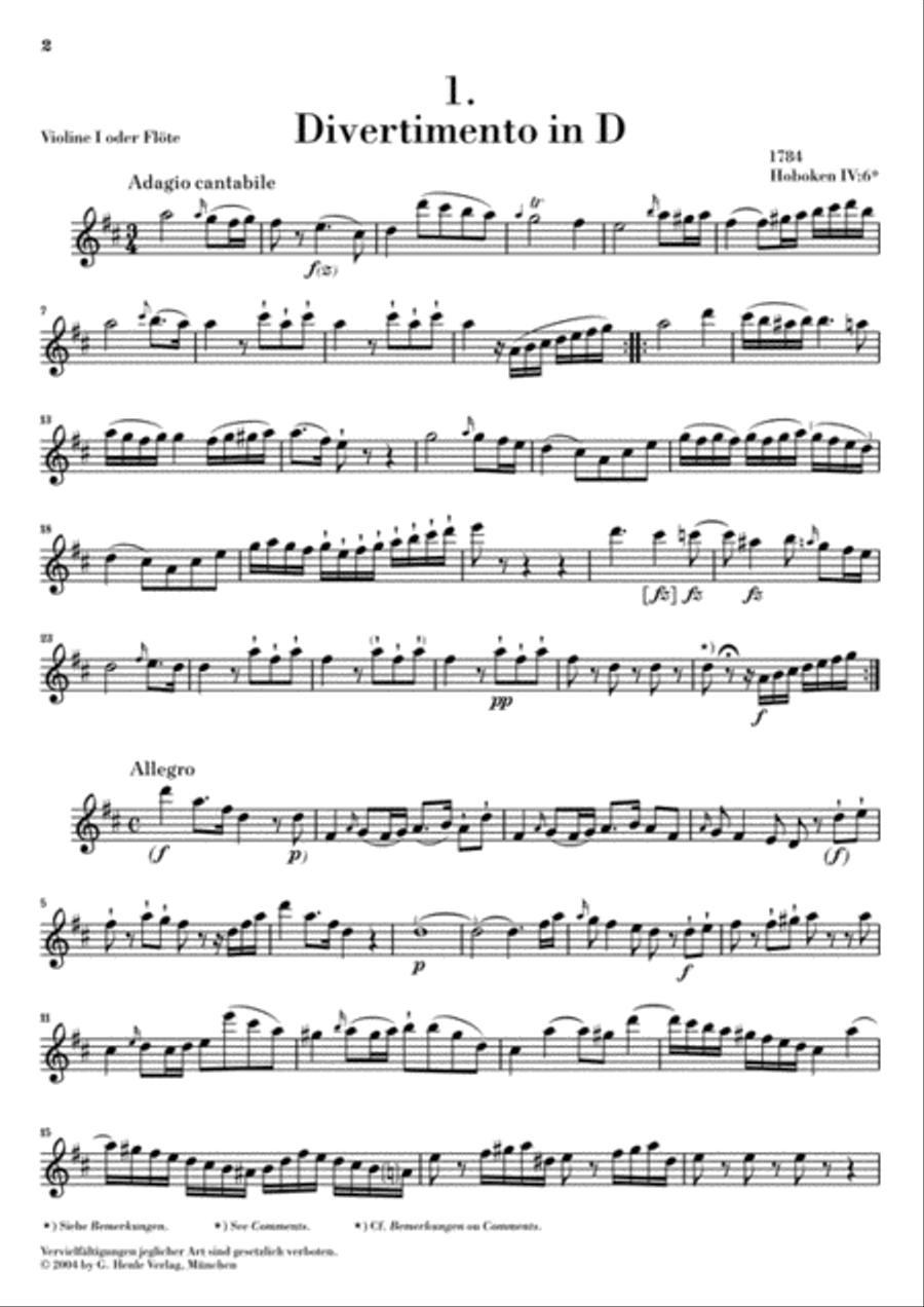 6 Divertimenti Hob.IV:6-11 Cello scores gallery preview page 2