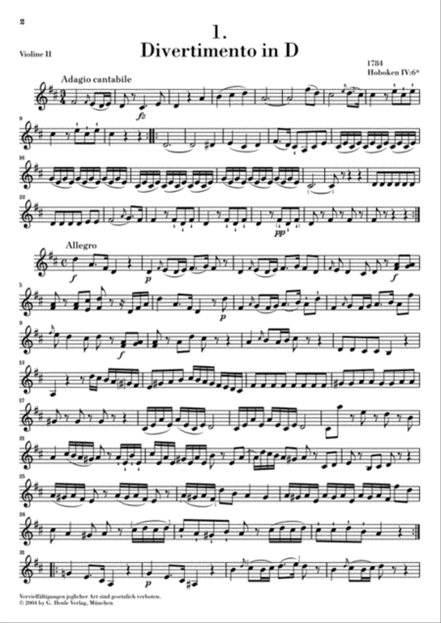 6 Divertimenti Hob.IV:6-11 Cello scores gallery preview page 3