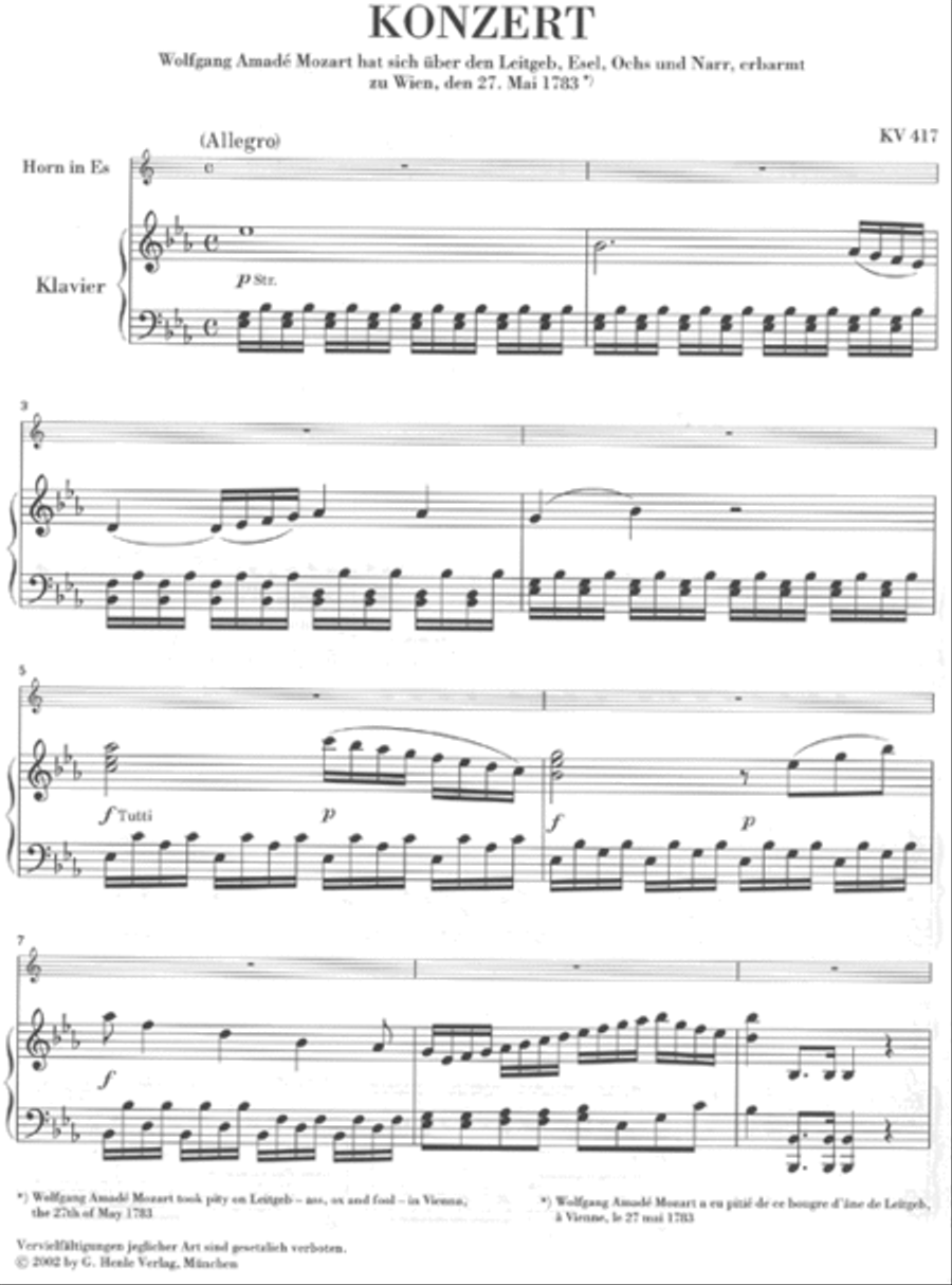 Concerto for Horn and Orchestra No. 2 in E-Flat Major, K.417 Piano Accompaniment scores gallery preview page 2