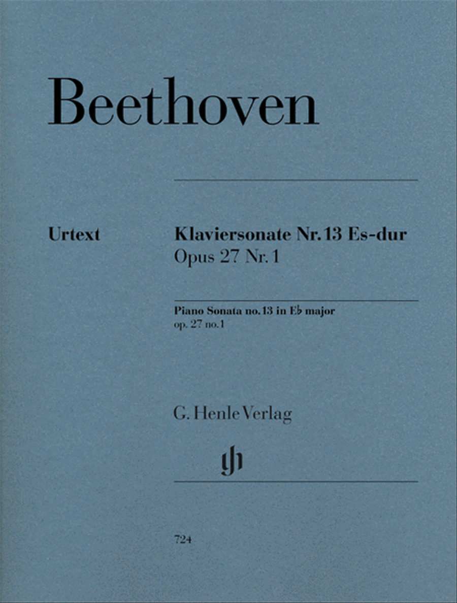 Piano Sonata No. 13 in E Flat Major Op. 27, No. 1 Piano Solo scores gallery preview page 1