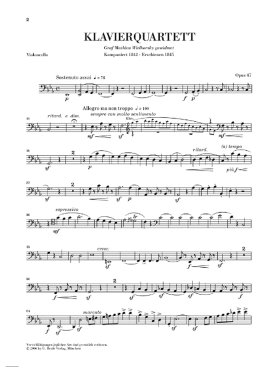 Piano Quartet Eb Major Op. 47 Piano Quartet scores gallery preview page 5