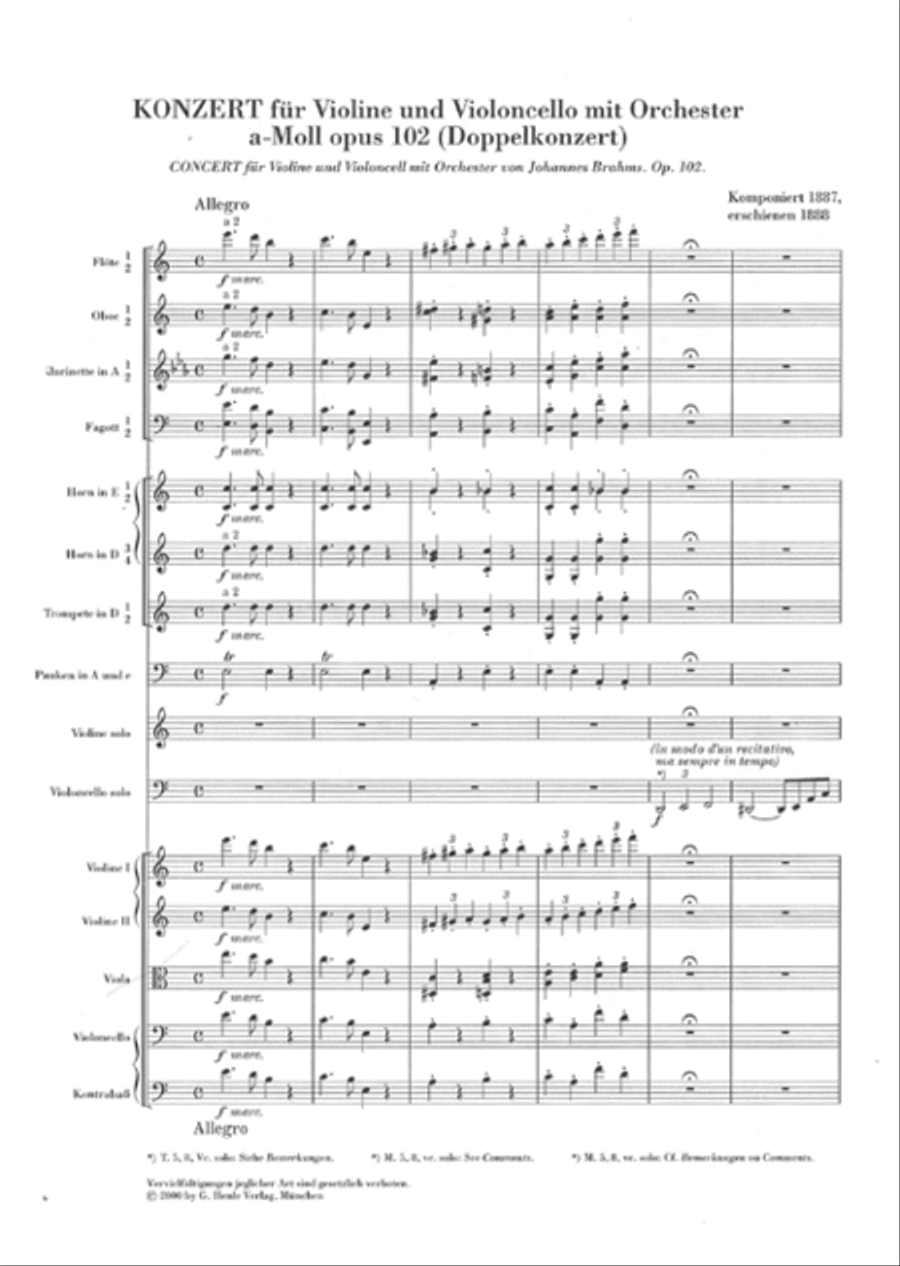 Double Concerto A minor Op. 102 Orchestra scores gallery preview page 2