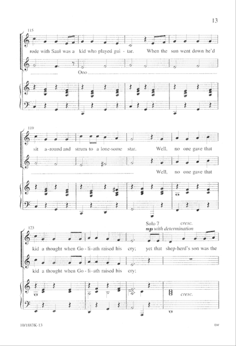 Five-Minute Musicals: David and Goliath Unison Choir scores gallery preview page 14