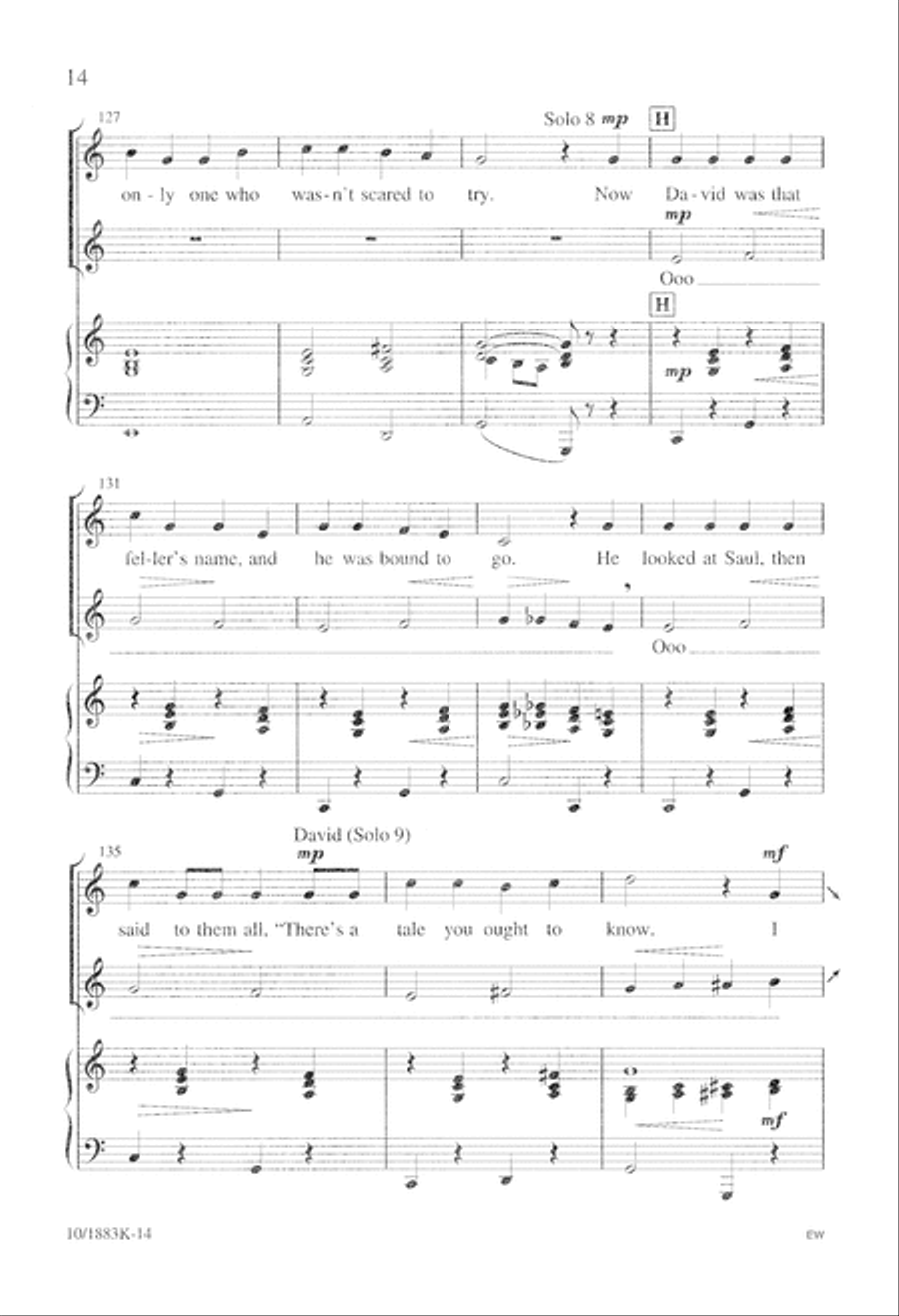 Five-Minute Musicals: David and Goliath Unison Choir scores gallery preview page 15