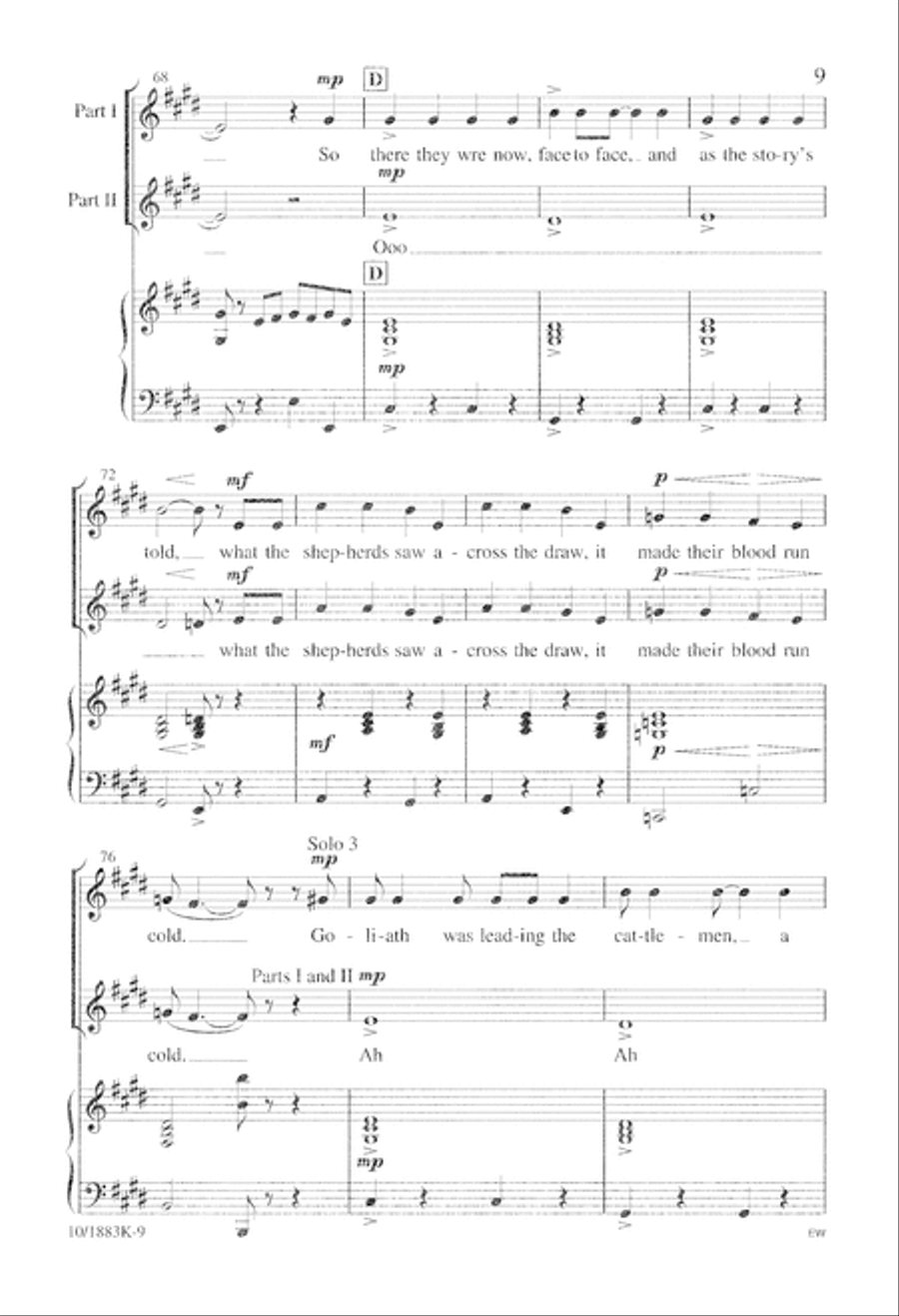Five-Minute Musicals: David and Goliath Unison Choir scores gallery preview page 10