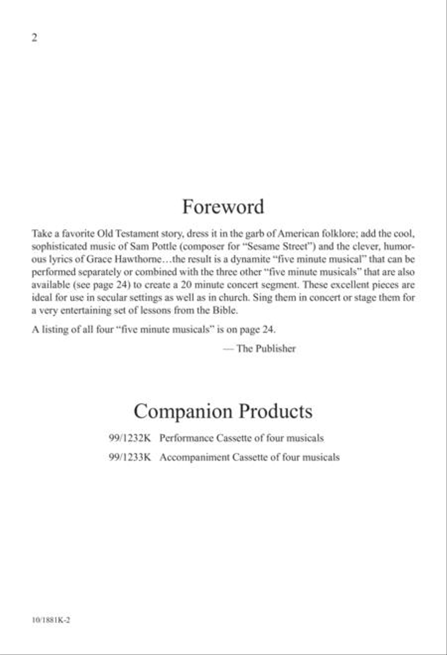 Five-Minute Musicals: Jonah and the Whale Unison Choir scores gallery preview page 2