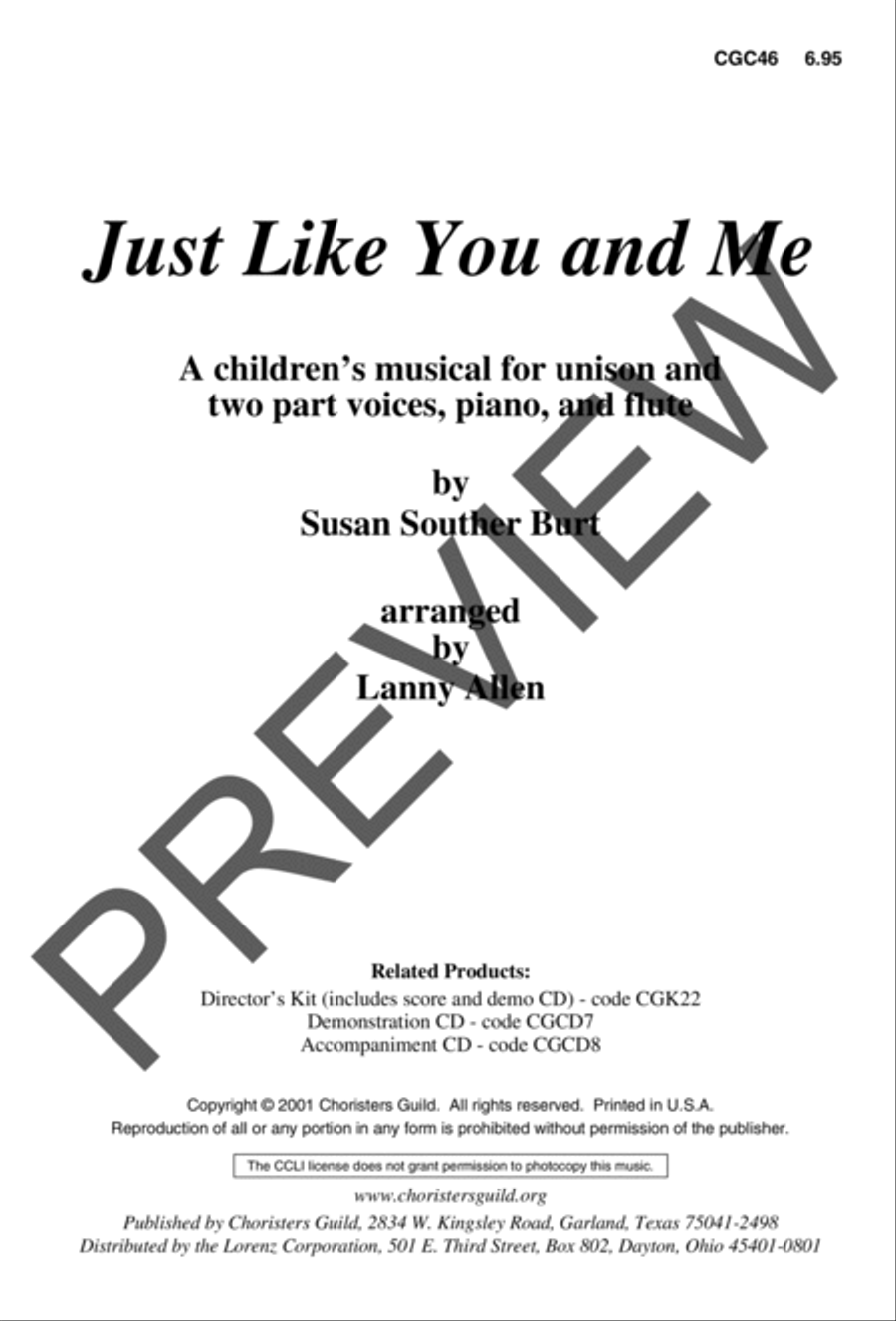Just Like You and Me (Score) Unison Choir scores gallery preview page 2