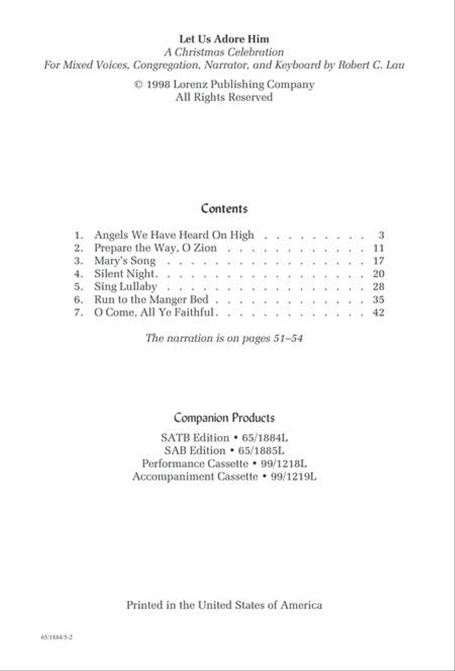 Let Us Adore Him 4-Part scores gallery preview page 3
