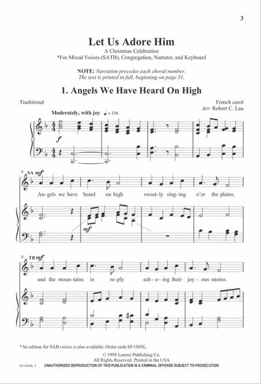 Let Us Adore Him 4-Part scores gallery preview page 4