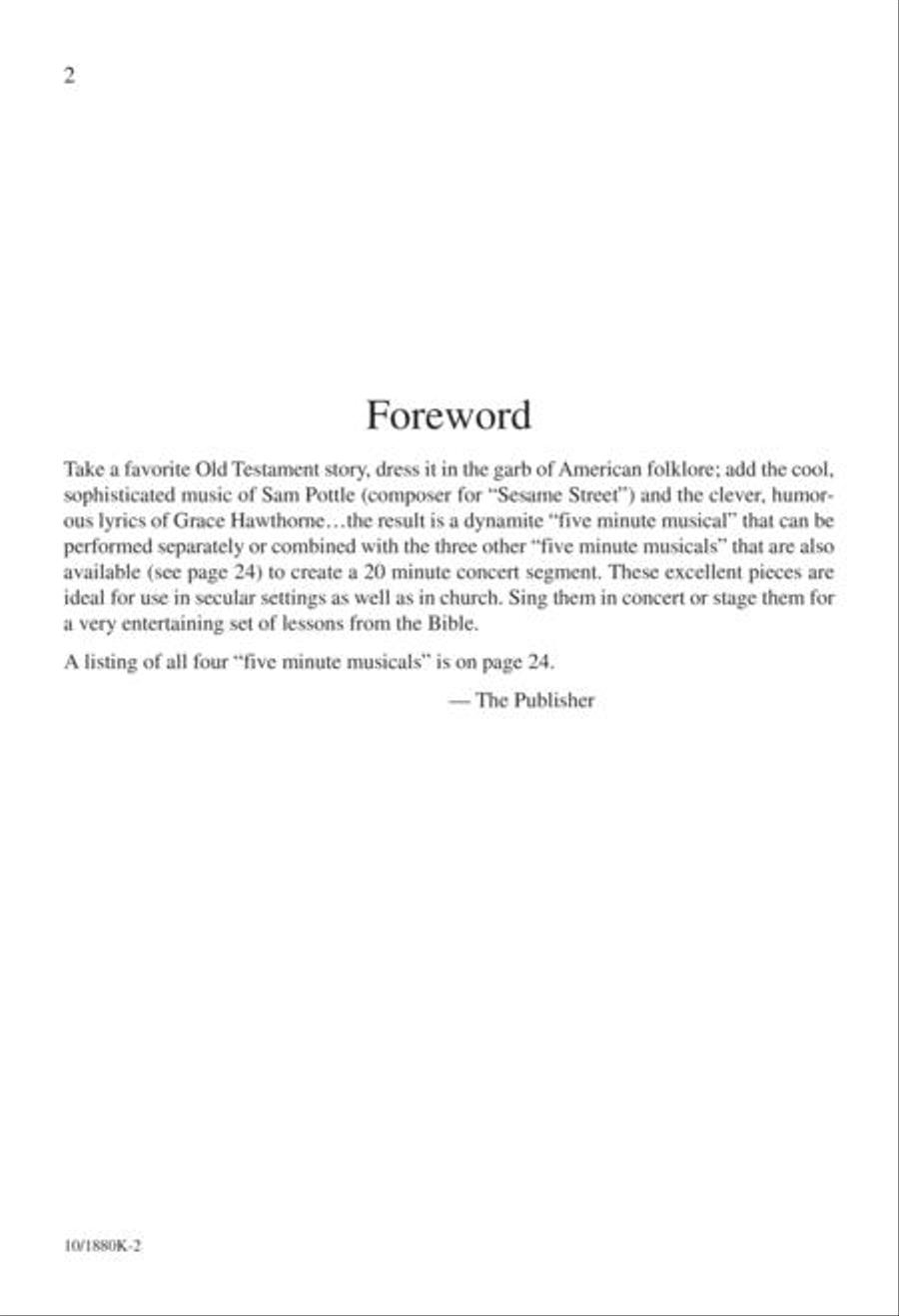Five-Minute Musicals: Noah and the Ark Unison Choir scores gallery preview page 2
