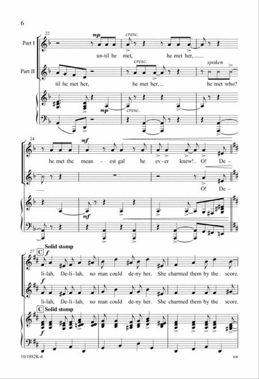 Five-Minute Musicals: Samson and Delilah Unison Choir scores gallery preview page 6