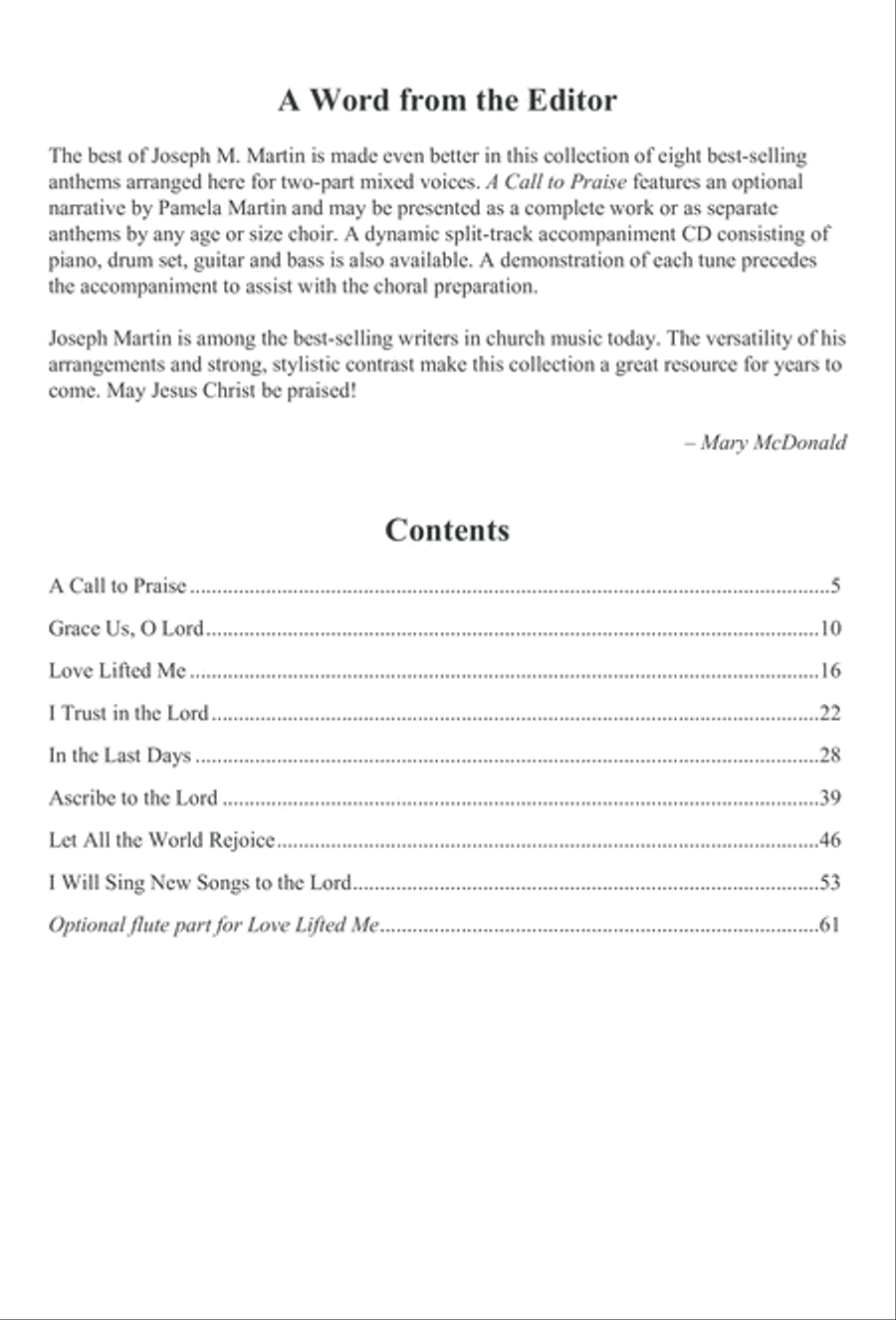 A Call to Praise A Call to Praise 2-Part scores gallery preview page 7