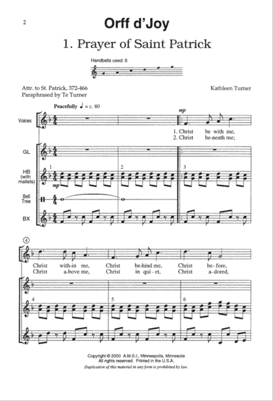 Orff D'Joy Unison Choir scores gallery preview page 2