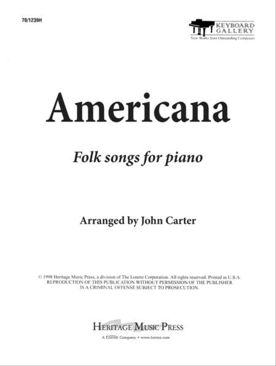 Americana Piano Solo scores gallery preview page 1