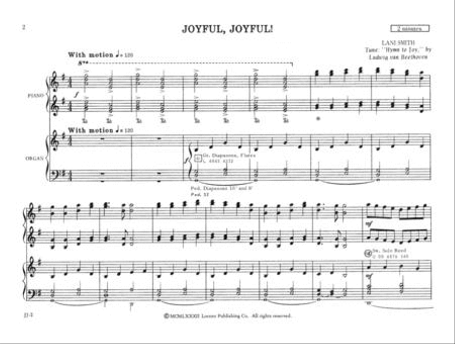 Joyful Joyful Organ scores gallery preview page 4