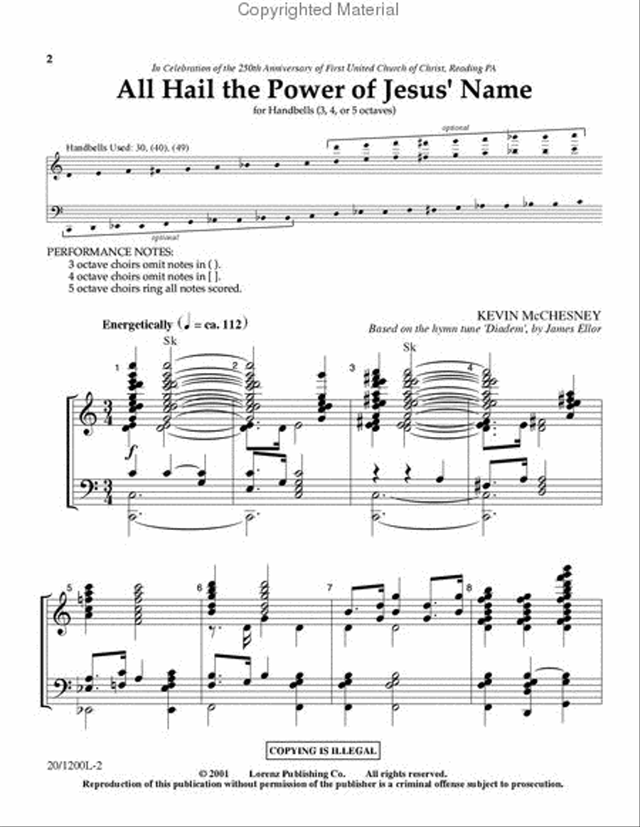 All Hail the Power of Jesus' Name 5-Octaves scores gallery preview page 2