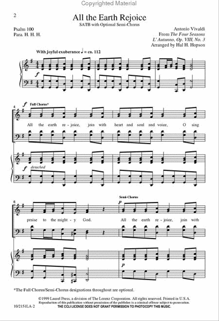 All the Earth Rejoice 4-Part scores gallery preview page 2