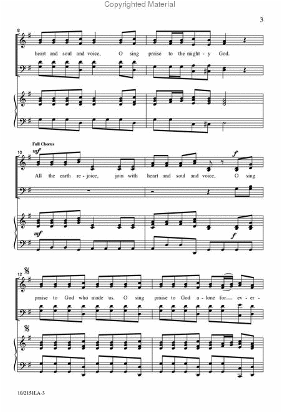 All the Earth Rejoice 4-Part scores gallery preview page 3