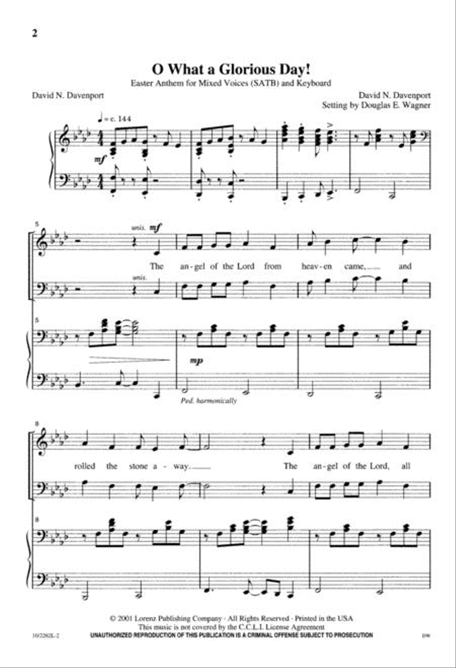 Oh, What a Glorious Day 4-Part scores gallery preview page 2