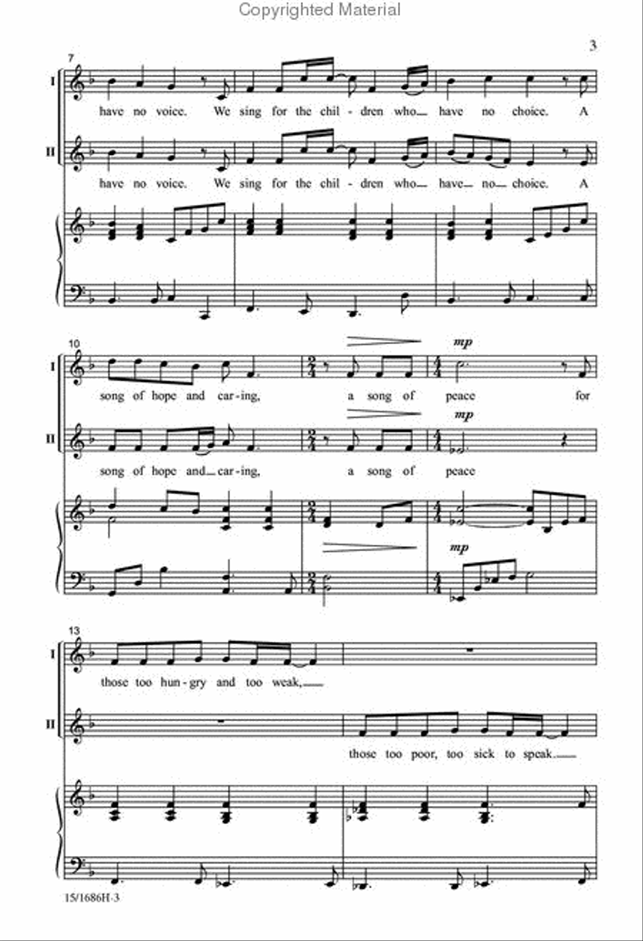 We Sing for the Children We Sing for the Children 3-Part scores gallery preview page 3