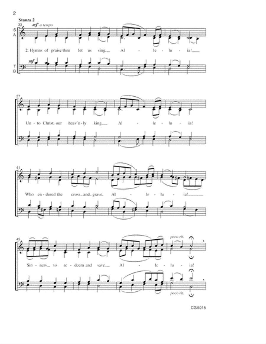 Jesus Christ Is Risen Today! 4-Part scores gallery preview page 3