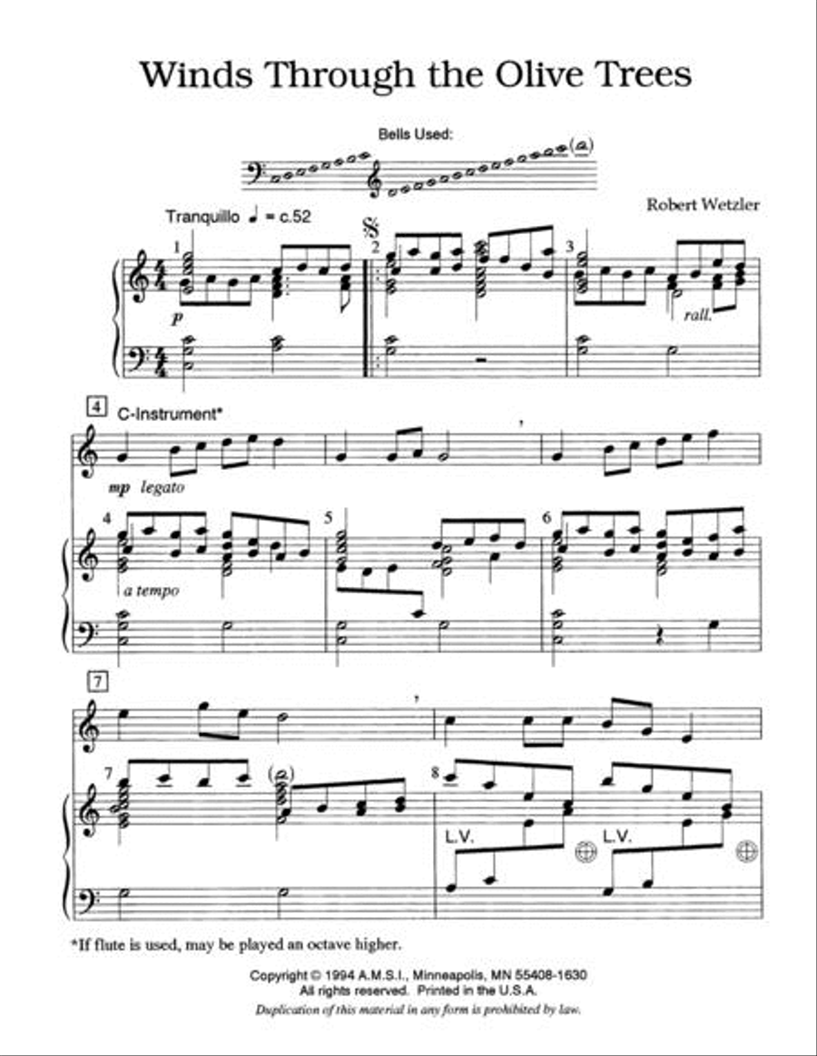 Winds through the Olive Trees 3-Octaves scores gallery preview page 2