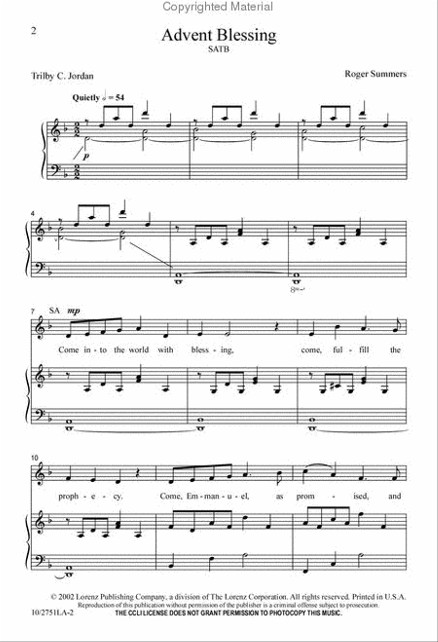 Advent Blessing Advent Blessing 4-Part scores gallery preview page 2