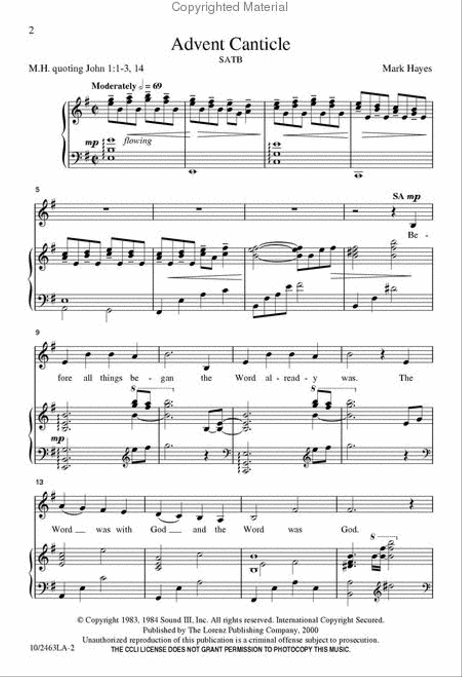 Advent Canticle Advent Canticle 4-Part scores gallery preview page 2