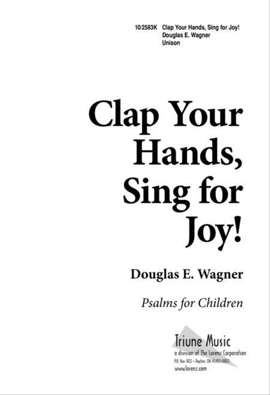Clap Your Hands, Sing for Joy Unison Choir scores gallery preview page 1
