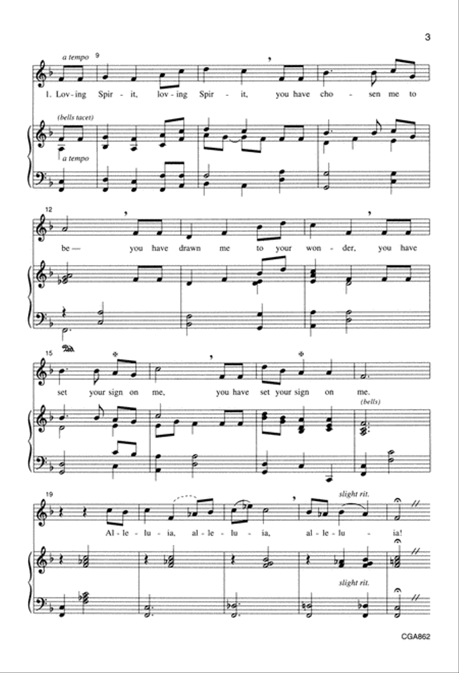 Alleluia Loving Spirit Unison Choir scores gallery preview page 3