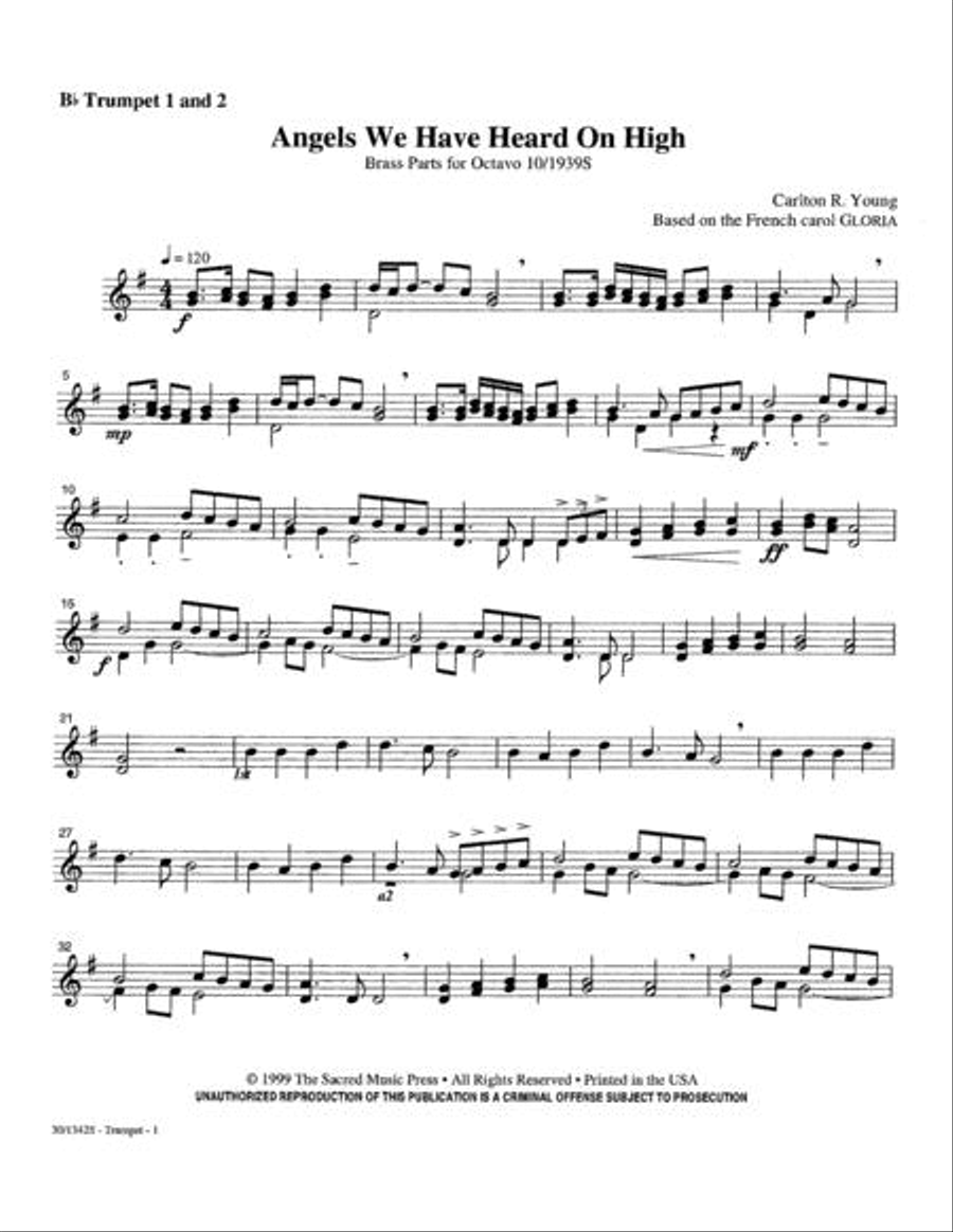 Angels We Have Heard On High - Instrumental Parts Choir scores gallery preview page 3