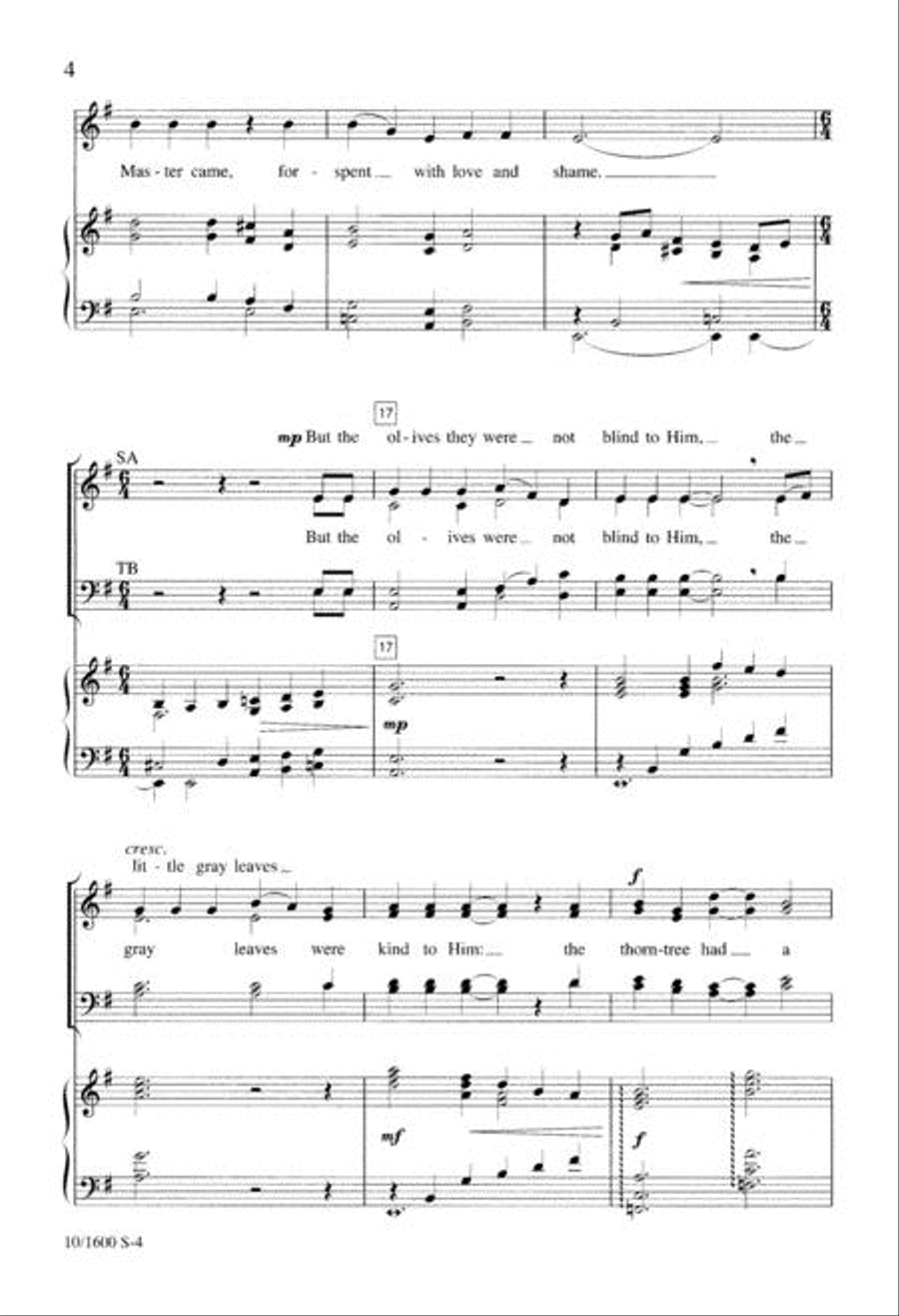 A Ballad of Trees and the Master 4-Part scores gallery preview page 3