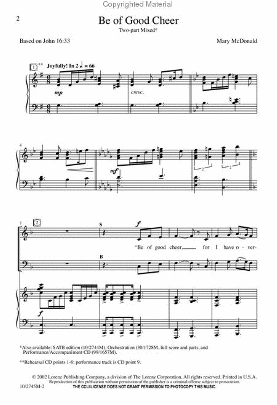 Be of Good Cheer 2-Part scores gallery preview page 2