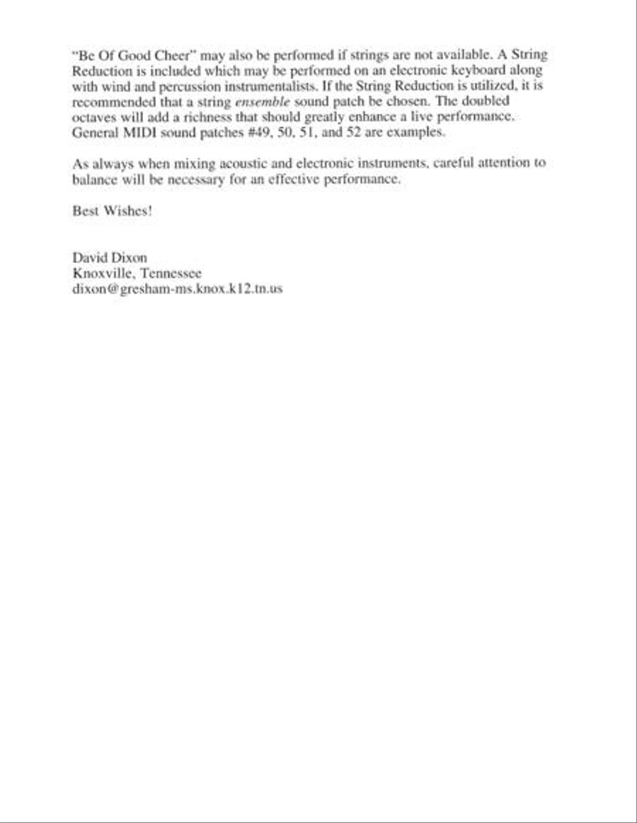 Be of Good Cheer - Full Score and Parts Choir scores gallery preview page 2