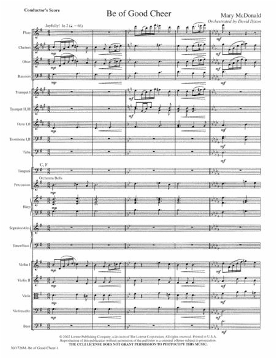 Be of Good Cheer - Full Score and Parts Choir scores gallery preview page 3