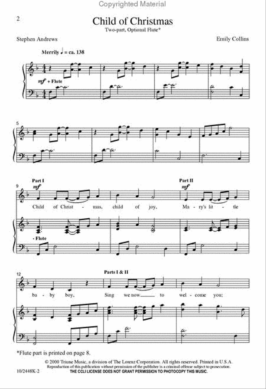Child of Christmas Child of Christmas 2-Part scores gallery preview page 2